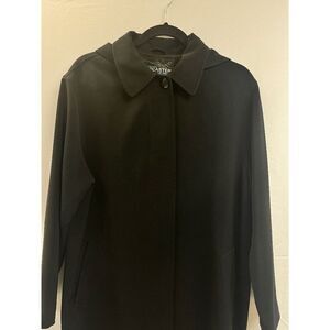 Forecaster of Boston Womens Black Polyester Long Sleeve Trench Coat Size 8